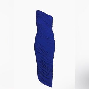Norma Kamali Diana one shoulder dress - electric blue